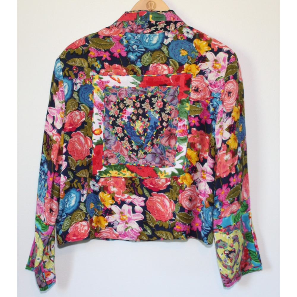 *Flawed* Sandy Starkman Embroidered Jacket Heart Floral Small Art to Wear Boho - Picture 7 of 16